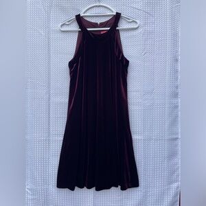 Dark Red Wine Halter-Top Dress
